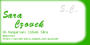 sara czovek business card