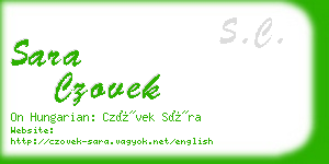 sara czovek business card